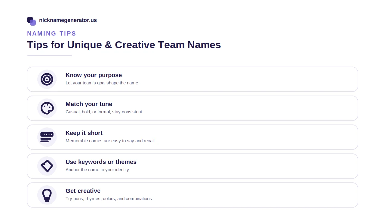 tips for creating a perfect team name with team name maker